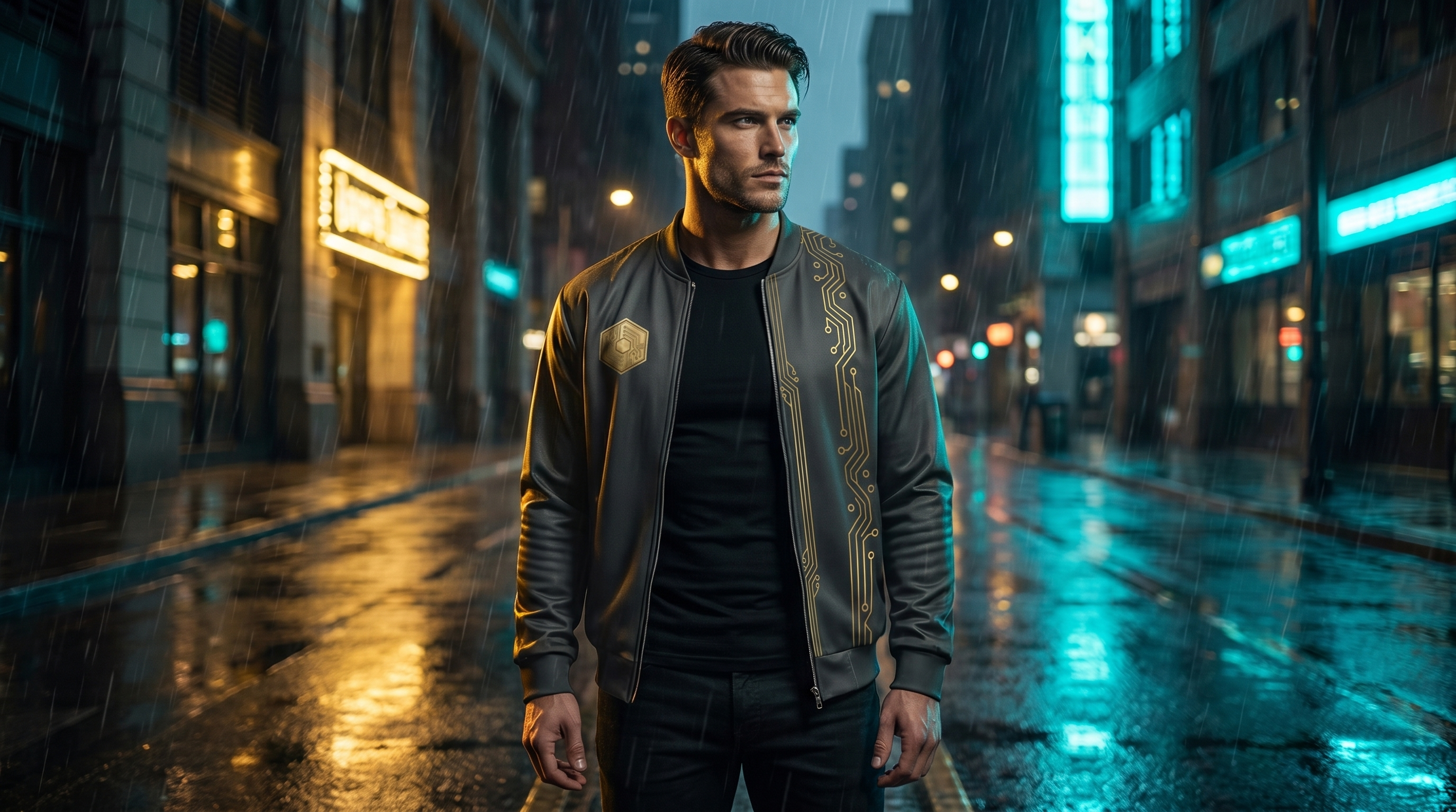 Lux Bomber Jacket Cinematic Editorial