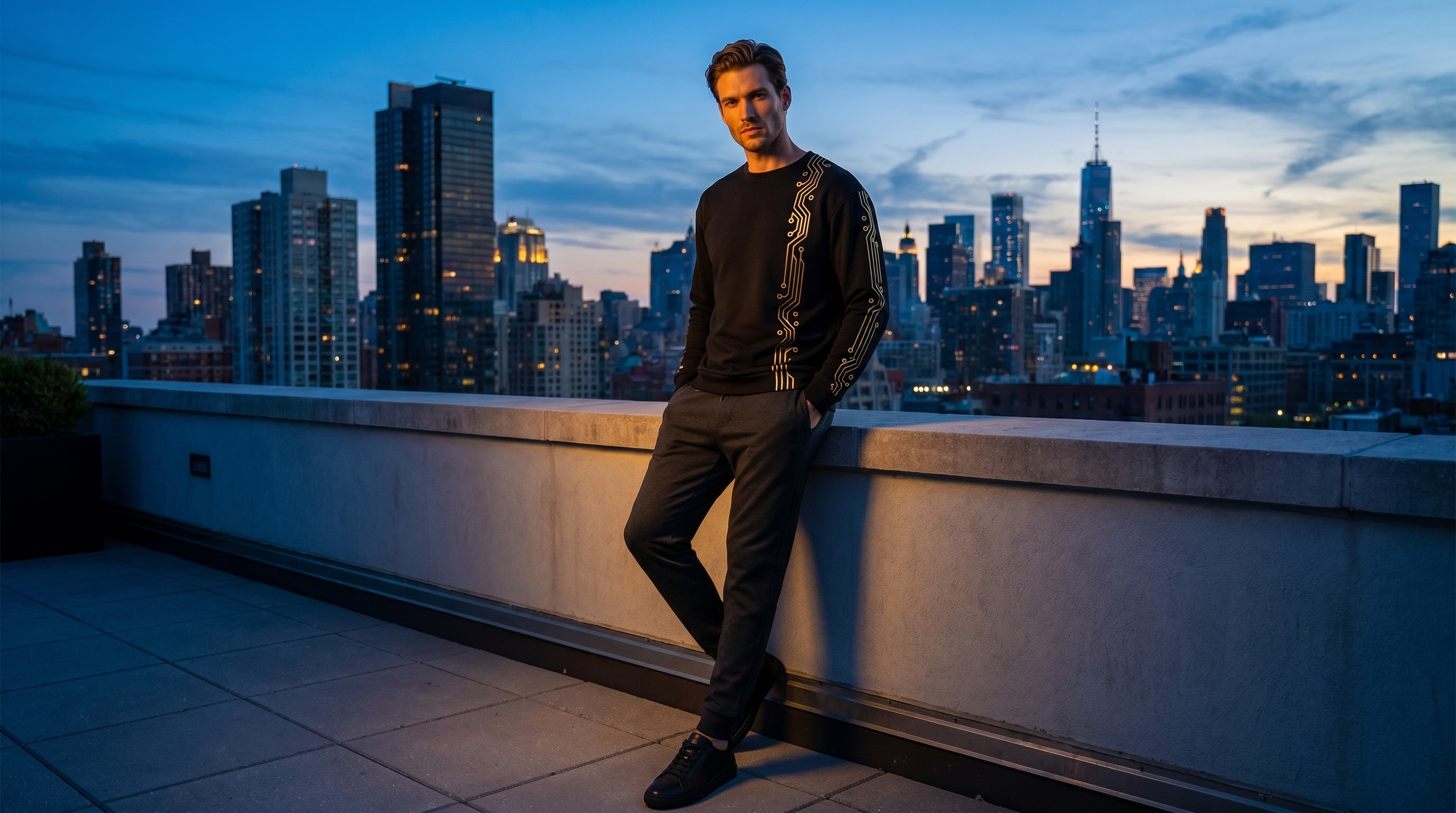 Lux Sweatshirt Editorial Male Rooftop